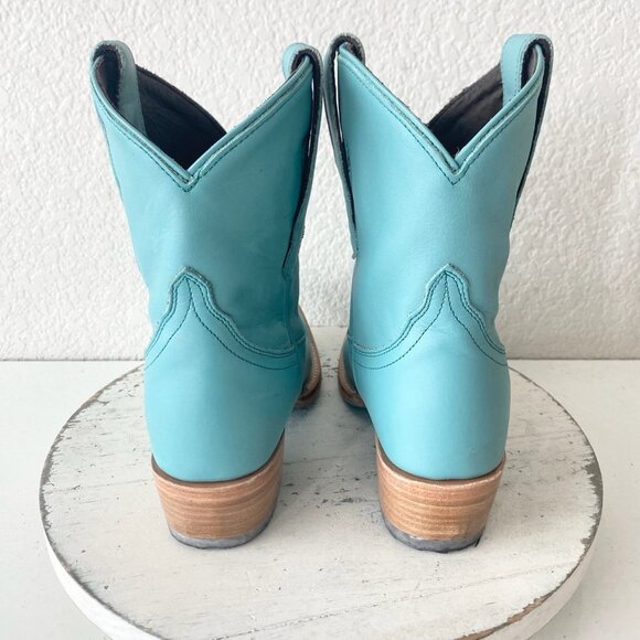 Lane EMMA JANE Womens Cowboy Bootie 5 Turquoise Blue Cowgirl Western Short Boots - Picture 3 of 11